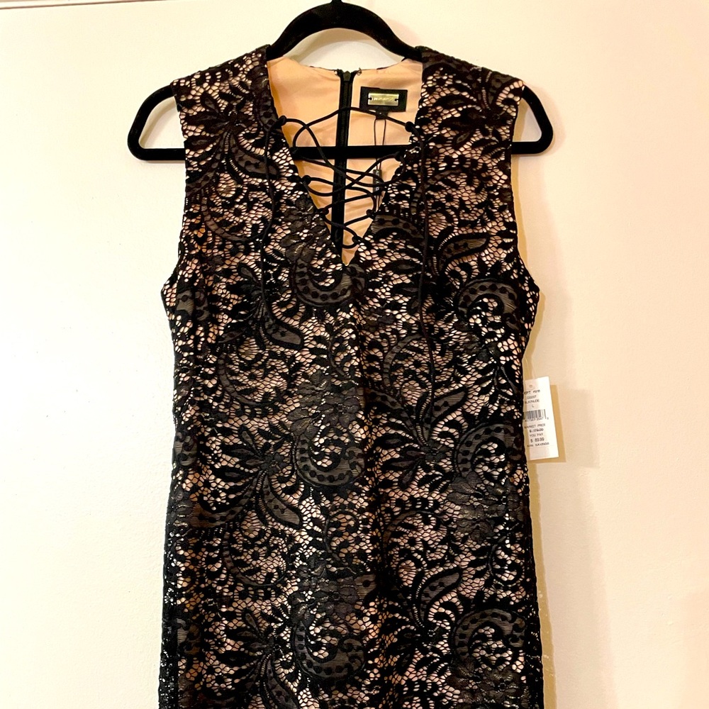 Black lace cocktail dress